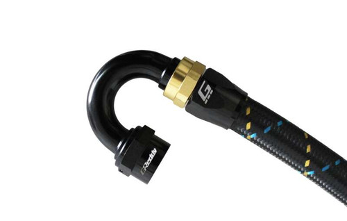 GReddy AN08 180 DEGREE HOSE END SWIVEL BLACK/GOLD ANODIZED - 12800818 Photo - Primary