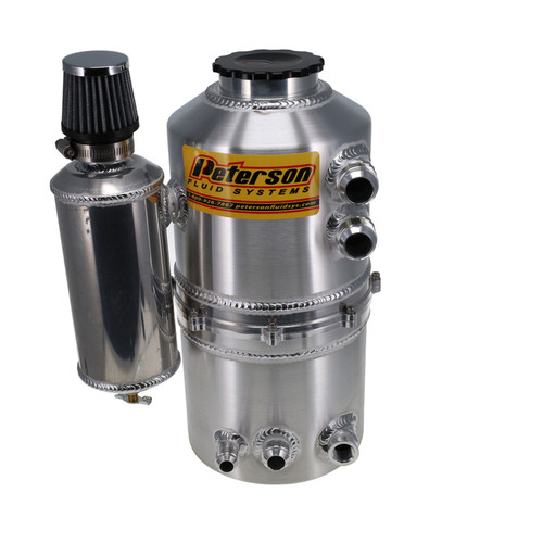 Peterson Fluid Systems Tank Drag 2.3 Gallon -12AN Dual Return w/ Catch Can - 08-0784-CC Photo - Primary