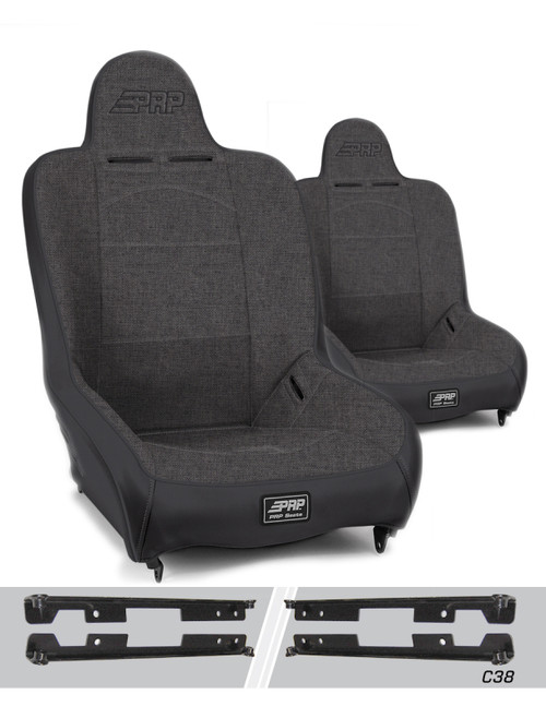 PRP Jeep Wrangler JK/JKU Premier High Back Suspension Seats Kit (Pair) - Gray - A100110-C38-54 Photo - Primary