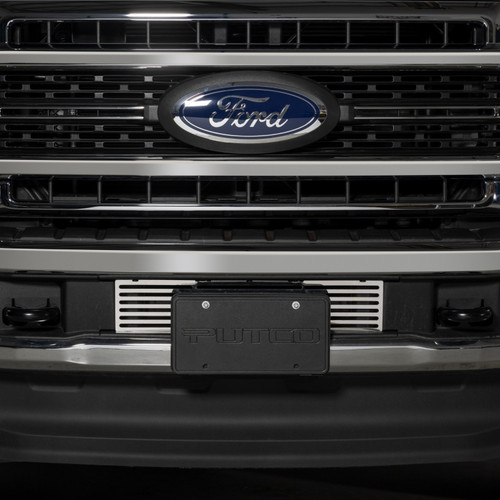 Putco 23-24 Ford F250/F350 Super Duty Bar Design Bumper Grille Inserts - Polished SS - 86172 Photo - Primary
