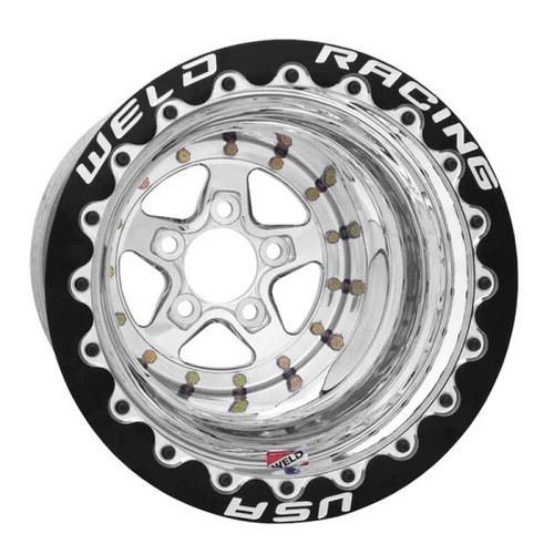 Weld Alumastar 2.0 15x16 / 5x4.5 BP / 4in. BS Polished Wheel - Polished Double Beadlock MT - 88-516208MP Photo - Primary