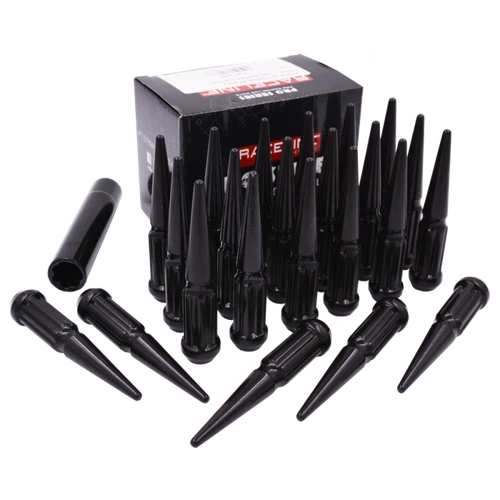 Raceline 9/16in XL Spike Black Lug Nuts (Set of 32) - L793810XLBK8NV Photo - Primary