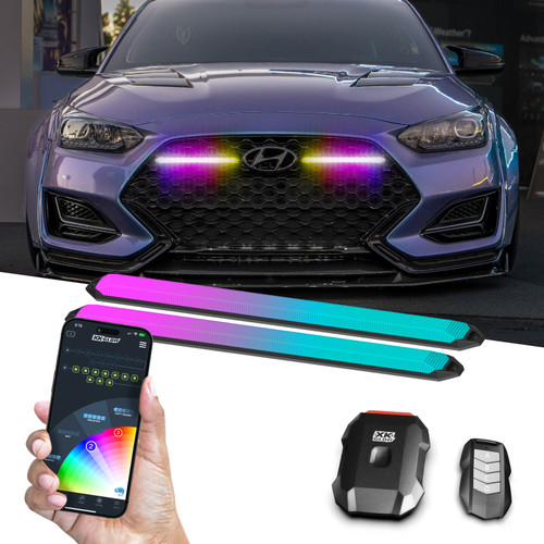 XK Glow 6in XKmax DRL Truck Grill Flexible Light App Cntl Bar 2pc - MX-DRL-6-KIT User 1