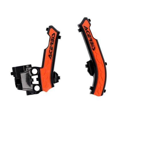 Acerbis 17+ KTM SX50/ SX-E 3/SX-E 5/ Husq EE 5/TC50/ GasGas Frame Guards- X-Grip - Black/16 Orange - 2979615229 Photo - Primary
