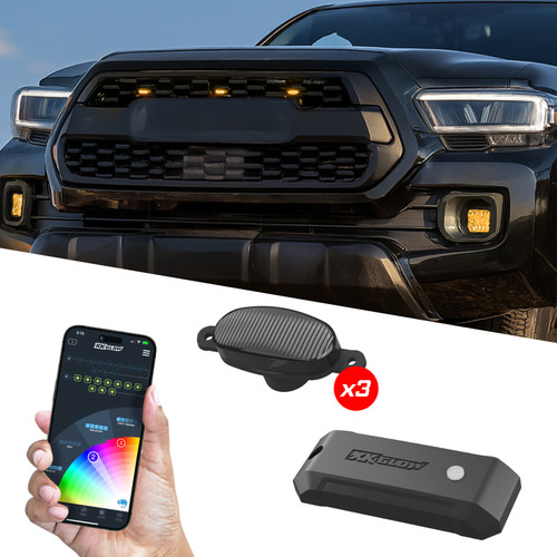 XK Glow XKmax Pre-Runner Style RGBW LED Grill Pods - 3pc - MX-GPOD-3 User 1