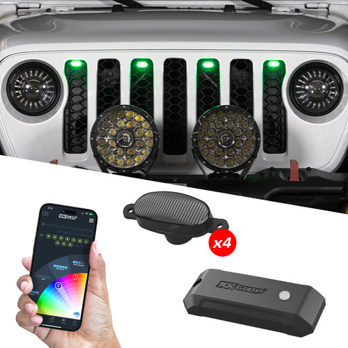 XK Glow XKmax Pre-Runner Style RGBW LED Grill Pods - 4pc - MX-GPOD-4 User 1