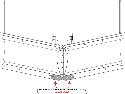 KFI Wear Bar Center Kit V-Plow - 2 pc. - 106298-9-R User 1