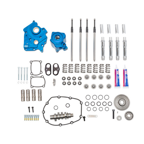 S&S Cycle 2017+ M8 Models Gear Drive 550G Cam Chest Kit w/ Chrm Pushrod Tubes - Oil Cooled Incl. VVT - 310-1083B Photo - Primary