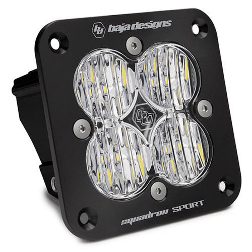 Baja Designs Squadron Sport Black Wide Cornering Pattern Flush Mount LED Light Pod - Clear - 551005 Photo - Primary