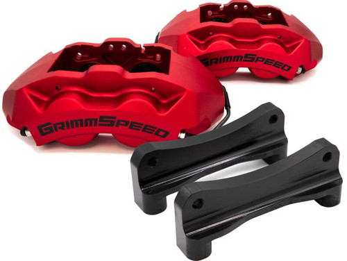 GrimmSpeed 02-21 Subaru WRX/STI 4-Piston Brake Caliper Kit - Red (For 340mm Rotor) - GRM.1170.1.RED Photo - Primary