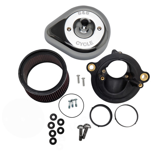 S&S Cycle M8 Gen 2 Models Stealth Air Cleaner Kit w/ 1in Filter Teardrop 58/64/68mm TB - Chrome - 170-0934 Photo - Primary