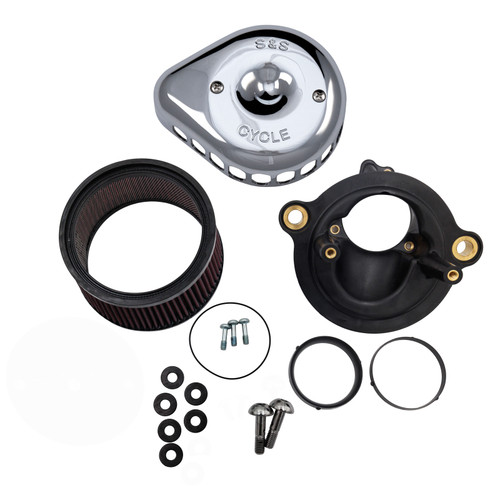 S&S Cycle M8 Gen 2 Models Stealth Air Cleaner Kit w/ 1in Filter Mini-Teardrop 58/64/68mm TB - Chrome - 170-0935 Photo - Primary