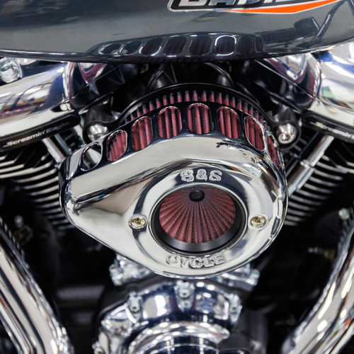 S&S Cycle M8 Gen 2 Models Stealth Air Cleaner Kit w/ 1in Filter Air Stinger 58/64/68mm TB - Chrome - 170-0941 Photo - Primary