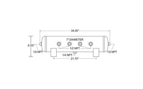 Firestone Air Tank 5 Gallon - 6 x 1/2NPT - 1 x 1/4in NPT (WR17609545) - 9545 User 1