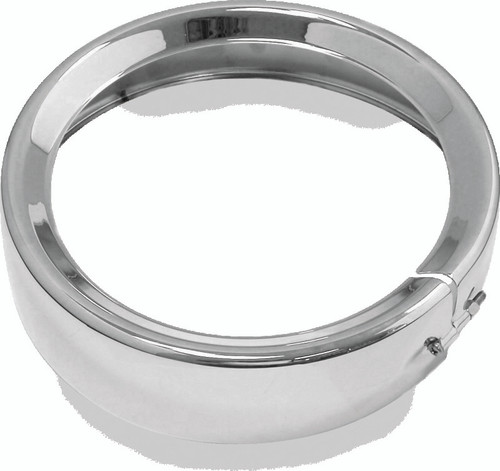 Bikers Choice FLH FLT FLHR FLD Black 7 Inch Chrome Headlight Trim Ring - 482914 Photo - Primary