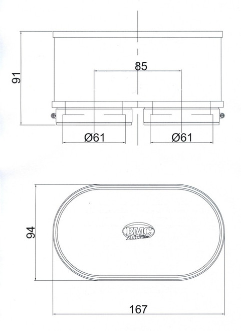 BMC Twin Air Carburetor Filter - 61mm x 2 ID / 74mm H - FM3092 User 1