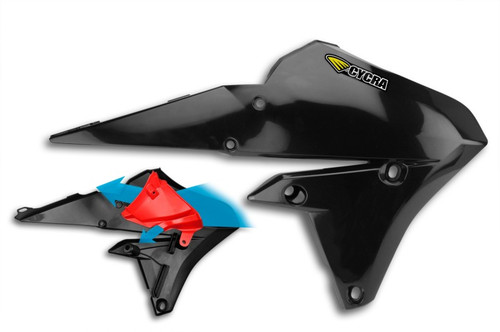 Cycra 14-19 Yamaha WR250F-450F/YZ250-450FX Powerflow Radiator Shrouds - Black - 1CYC-1779-12 Photo - Primary
