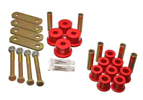 Energy Suspension 64-73 Ford Mustang Red Heavy Duty Shackle Set - 4.2135R Photo - Primary