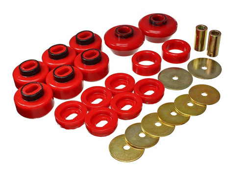 Energy Suspension 07-13 Chevrolet Silverado 1500/GMC Sierra 1500 4WD Body Mount Bushing Set - Red - 3.4175R Photo - Primary