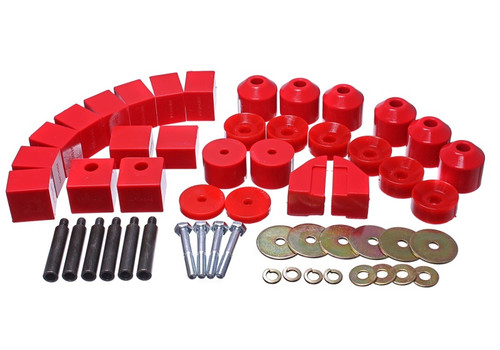 Energy Suspension 86-95 Suzuki Samurai Red 1in Lift Body Mount Set - 1.4102R Photo - Primary