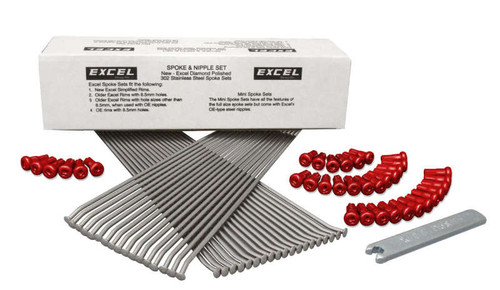 Excel Rear Spoke/Red Nipple Set (w/ Wrench) - 8 Gauge / 36 Qty - Red - XS8-31197R User 1