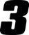Hardline Dirt Digits 3pk 7 in. - High Gloss Number 3 - Black - DD73B-3 Photo - Primary