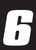 Hardline Dirt Digits 3pk 7 in. - High Gloss Number 6 - White - DD73W-6 Photo - Primary