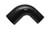 Vibrant 2.25in ID x 3in ID x 4in Long Gloss Black Silicone 90 Degree Transition Elbow - 19792 Photo - Primary