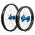 KAWASAKI KX100 14-21 Tusk Impact Complete Front and Rear Wheel 1.40 x 19 / 1.85 x 16 Black Rim/Silver Spoke/Blue Hub