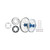 YAMAHA YZ125 02-04 Tusk Impact Complete Front/Rear Wheel Package 1.60 x 21 / 2.15 x 19 Silver Rim/Silver Spoke/Blue Hub