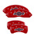 MGP 4 Caliper Covers Engraved F & R 100 Anniversary Red Finish Silver Char 2019 Chevrolet Equinox - 14247SBANRD Photo - Primary