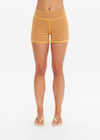 THE UPSIDE women’s stripe Naxos 3inch Spin Short is designed for a soft & comfortable fit in jacquard fabrication. Made for yoga & pilates.