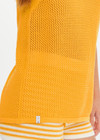 THE UPSIDE women’s organic cotton yellow Fenway Wales Knit Tank has a relaxed fit with ribbed neckline and armholes in an open knit. Made for everyday wear.
