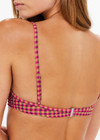 THE UPSIDE women's pink check Aliki Heidi Bra offers a supportive, comfortable fit with balconette shape, underwire, and metal back clip. Made for swim.