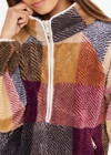 THE UPSIDE women's check recycled fabric Ayr Harlow Fleece Pullover is designed for a relaxed fit and features zip pockets and elasticated waist and cuffs. Made for lifestyle.