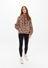 THE UPSIDE women's abstract recycled fabric Chester Harlow Fleece Pullover is designed for a relaxed fit and features zip pockets and elasticated waist and cuffs. Made for lifestyle.