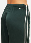 THE UPSIDE women's green Marnie Silk Wide Leg Pant is true to size with high-rise fit, elasticated waistband, and cream side seam bindings. Made for lifestyle.