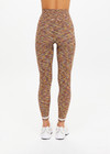 THE UPSIDE women's multi coloured spacedye Seamless 25inch Legging offers a supportive & comfortable fit and features white striped ribbed cuffs.  Made for yoga & pilates.
