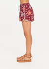 THE UPSIDE women's maroon linen viscose Miri Klio Short offers a relaxed fit with a soft elasticated waistband and contrast cream binds. Made for lifestyle.