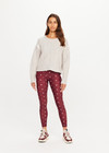 THE UPSIDE women's natural wool blend Xanthe Crew Neck Knit Sweater has a relaxed fit with cable knit and decorative blanket stitching. Made for lifestyle.