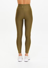 THE UPSIDE women's olive eco tech Oxford 25 Inch Midi Pant is designed for a supportive and comfortable fit and features mid-rise with lime contrast side binds. Made for high impact.