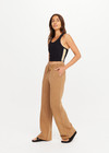 THE UPSIDE women's brown Kalo Willow Wide Leg Pant features a high waist, elasticated waistband with drawcord and front pin stitching. Made for lifestyle.