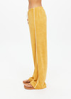 THE UPSIDE women's yellow terry towelling Cocos Charli Drawstring Pant has a low-rise straight leg fit with a soft elasticated waistband with drawcord. Perfect for everyday or holiday.