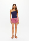 THE UPSIDE women's pink terry towelling Cocos Lucie Drawstring Short has a low-rise cheeky fit with a soft elasticated waistband with a drawcord. Perfect for holiday.