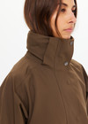 THE UPSIDE women's green James hooded trench coat features recycled waterproof polyester, a true-to-size fit and adjustable waist belt. Made for lifestyle.