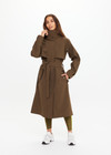 THE UPSIDE women's green James hooded trench coat features recycled waterproof polyester, a true-to-size fit and adjustable waist belt. Made for lifestyle.