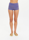 THE UPSIDE women's blue jacquard Neptune Fox Shortie offers full coverage with a mid-rise waistband in textured fabrication. Designed for swim.