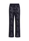 THE UPSIDE women's navy Halcyon Lace Charli Pant is designed for a low-rise straight leg fit with a fine drawcord through waist with elasticated back. Made for lifestyle.