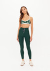 THE UPSIDE women's green Racquet Scoop Danni Bra features a contrast binded scoop neckline, adjustable straps and removable cups with a mini scallop trim at underbust. Made for tennis, golf & pickleball.