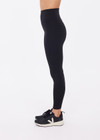 THE UPSIDE women's black recycled jacquard Castilla 25inch Legging is high-rise with a V panel waistband. Made for yoga & pilates.